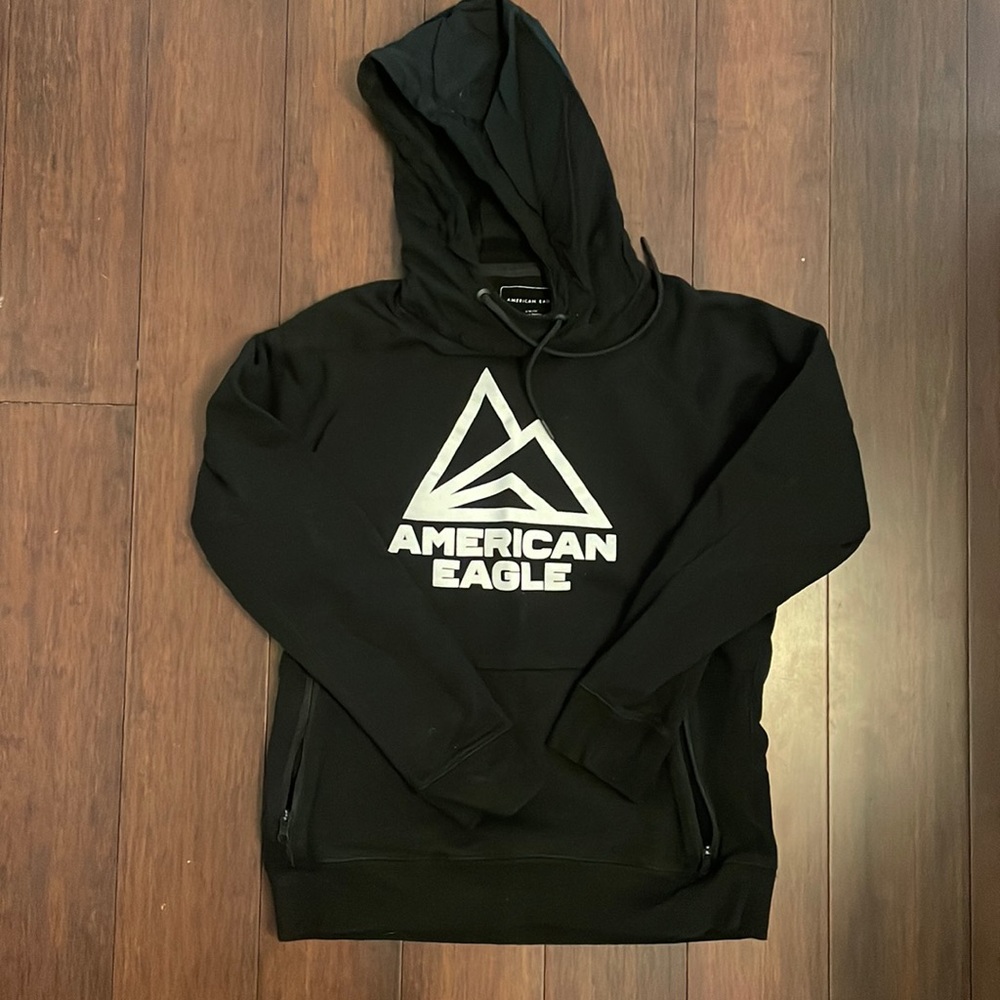 Men's Black American Eagle Hoodie